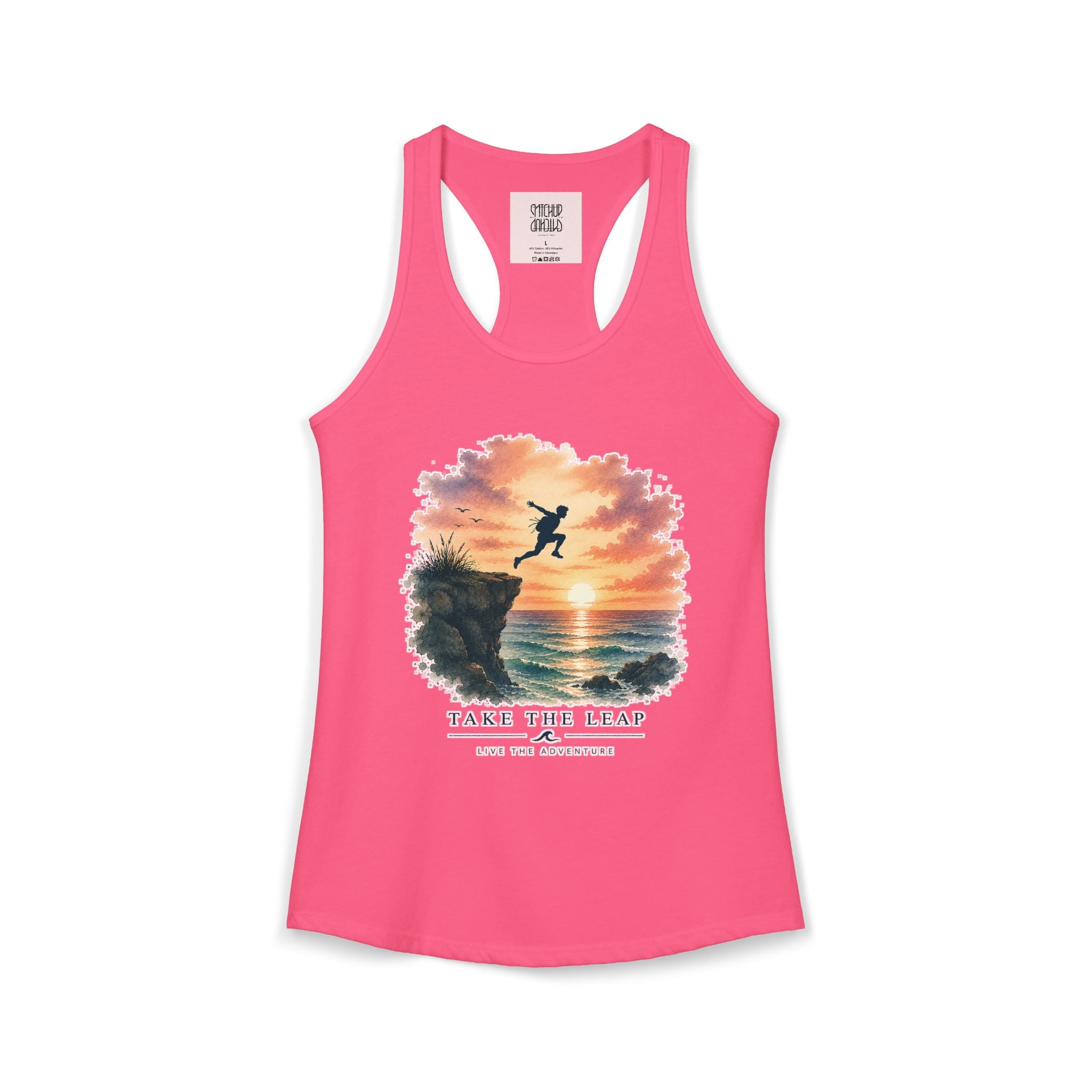 Take The Leap - Sunset Adventure Racerback Tank Top
