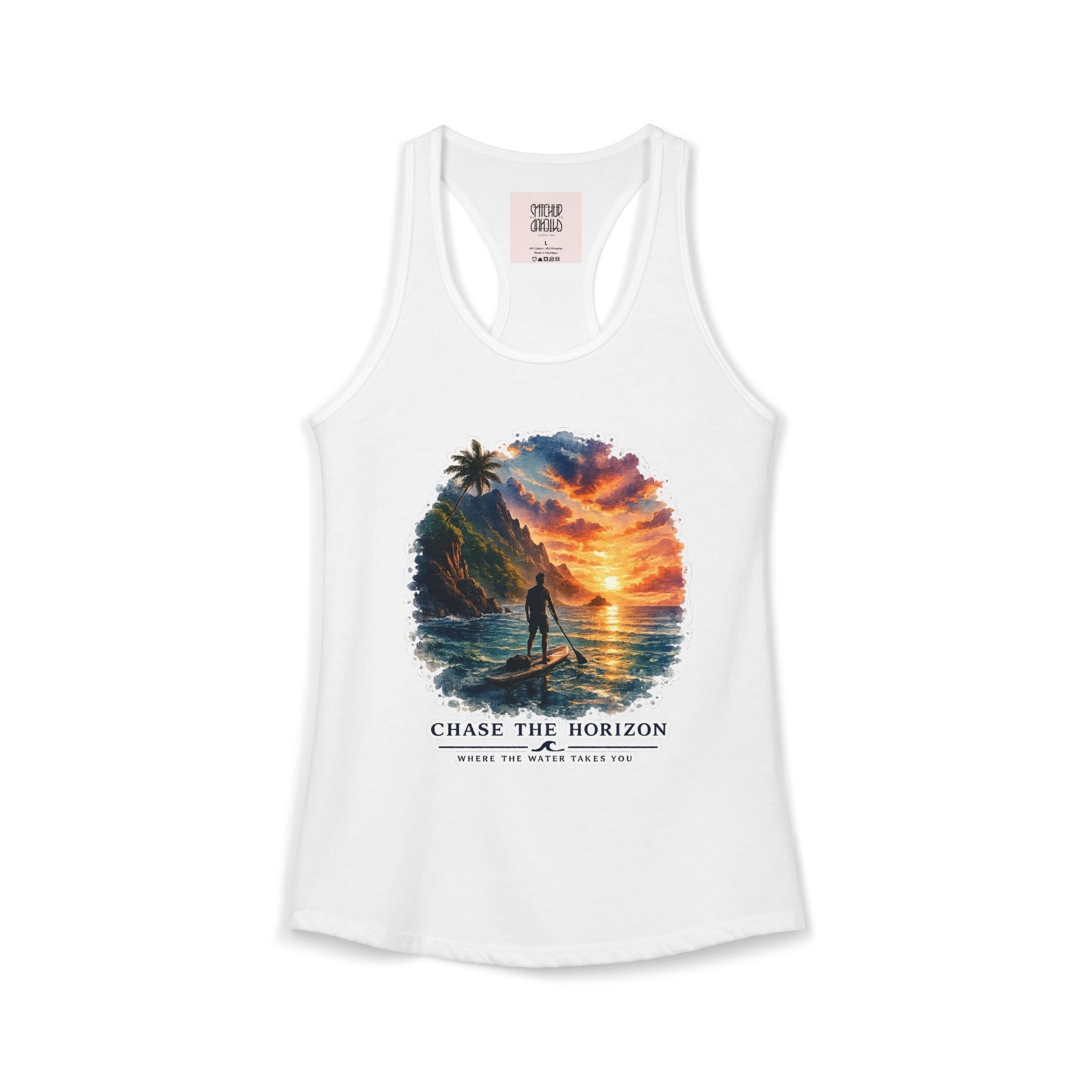 Chase The Horizon - Coastal Sunset Racerback Tank Top