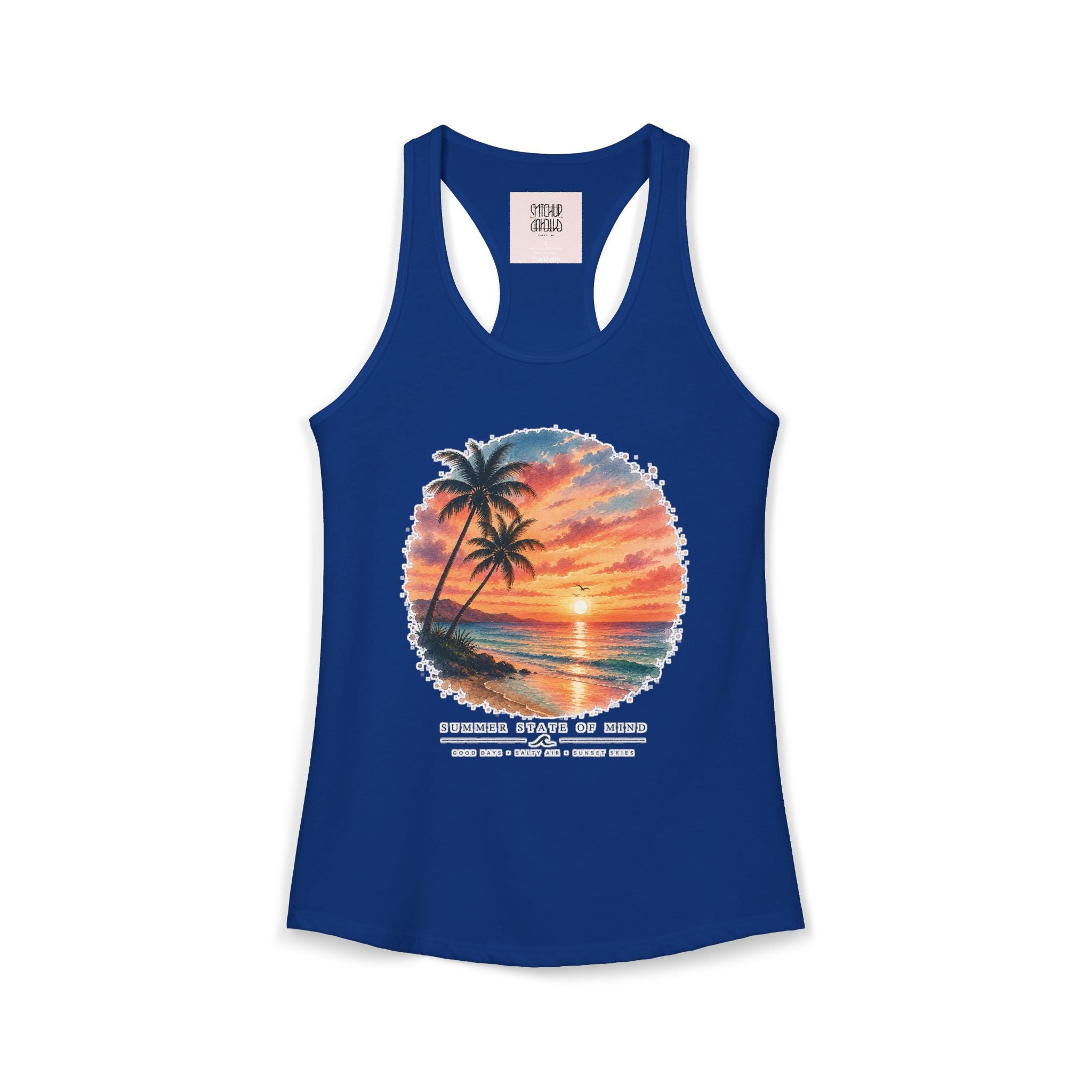 Sunset Paradise - Tropical Beach Racerback Tank Top
