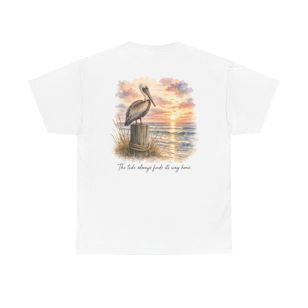 Graceful Swan - Peaceful Lake Sunset Graphic T-Shirt