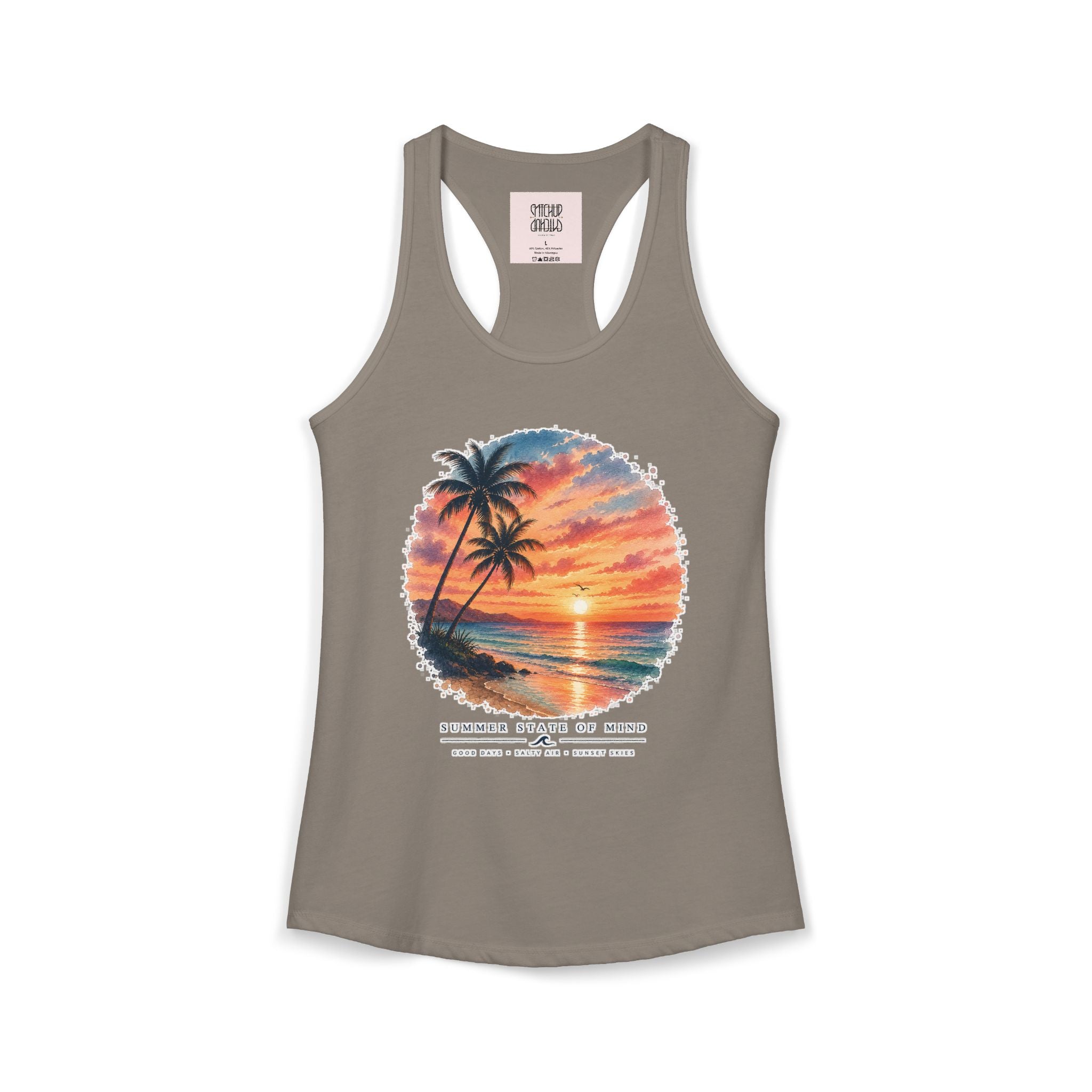 Sunset Paradise - Tropical Beach Racerback Tank Top