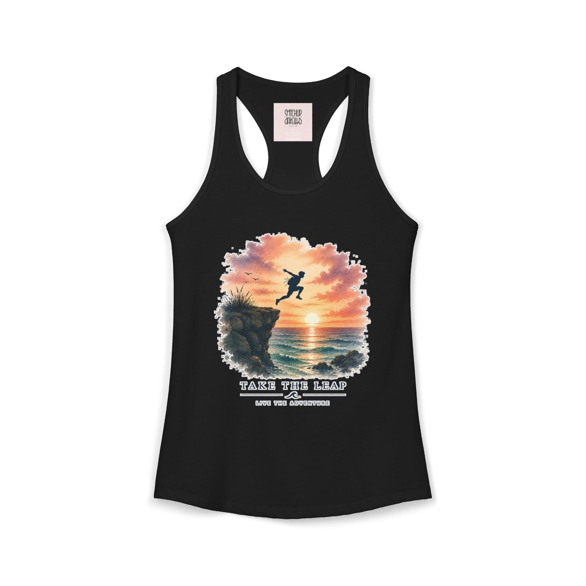 Take The Leap - Sunset Adventure Racerback Tank Top
