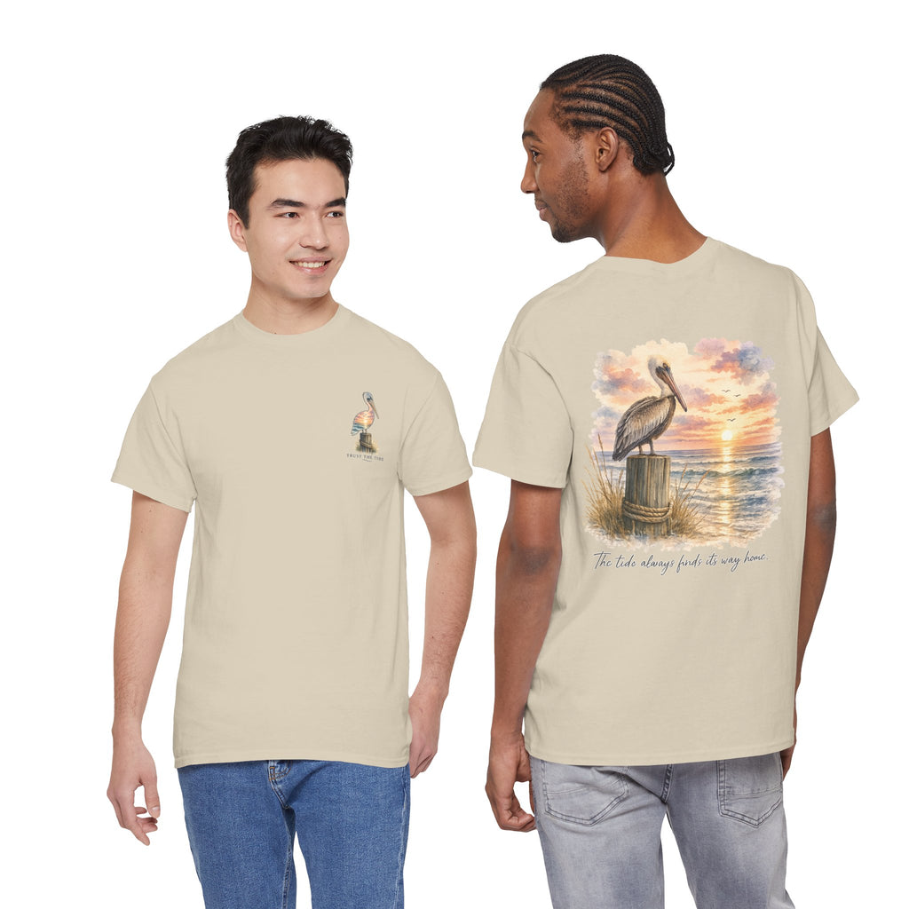 Graceful Swan - Peaceful Lake Sunset Graphic T-Shirt