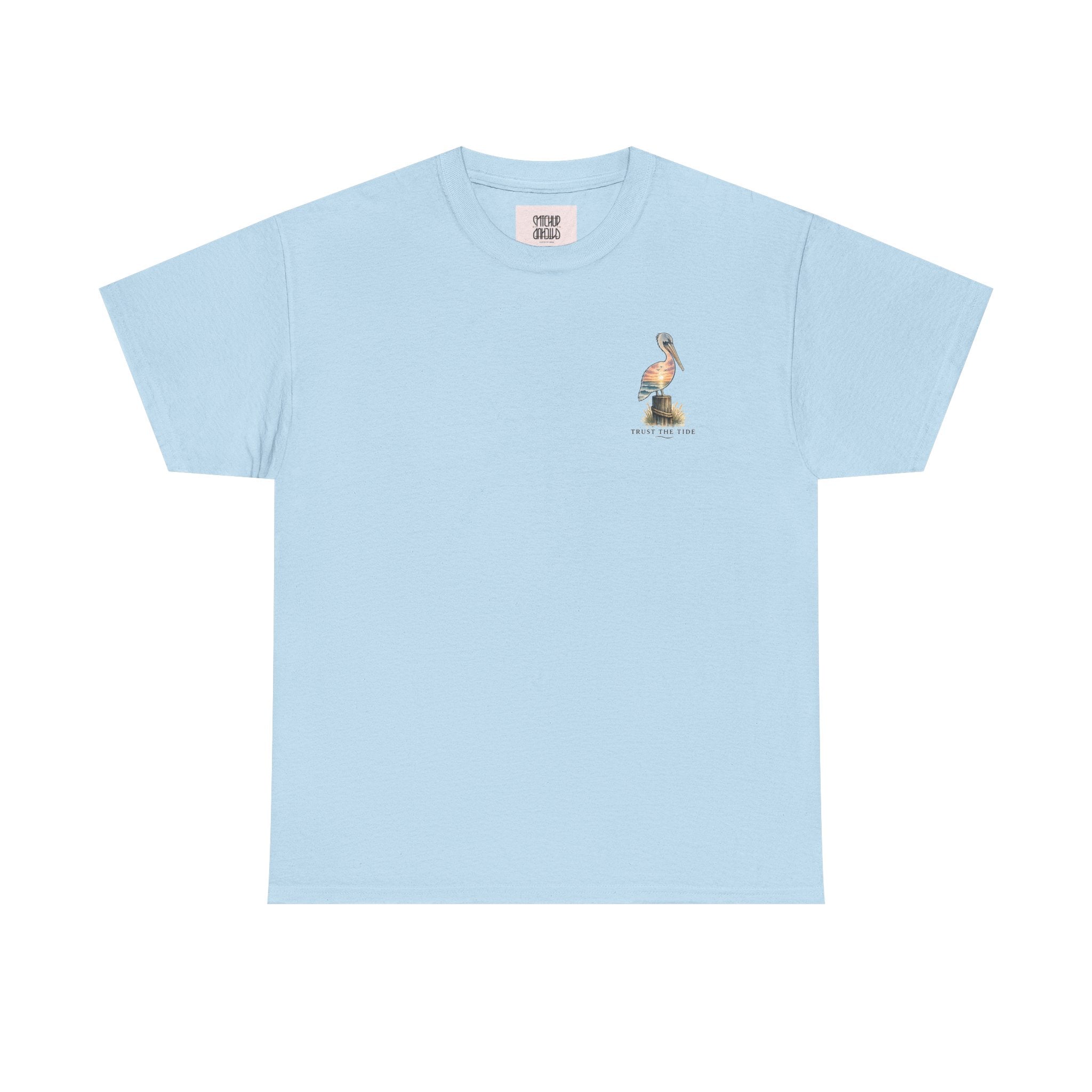 Graceful Swan - Peaceful Lake Sunset Graphic T-Shirt