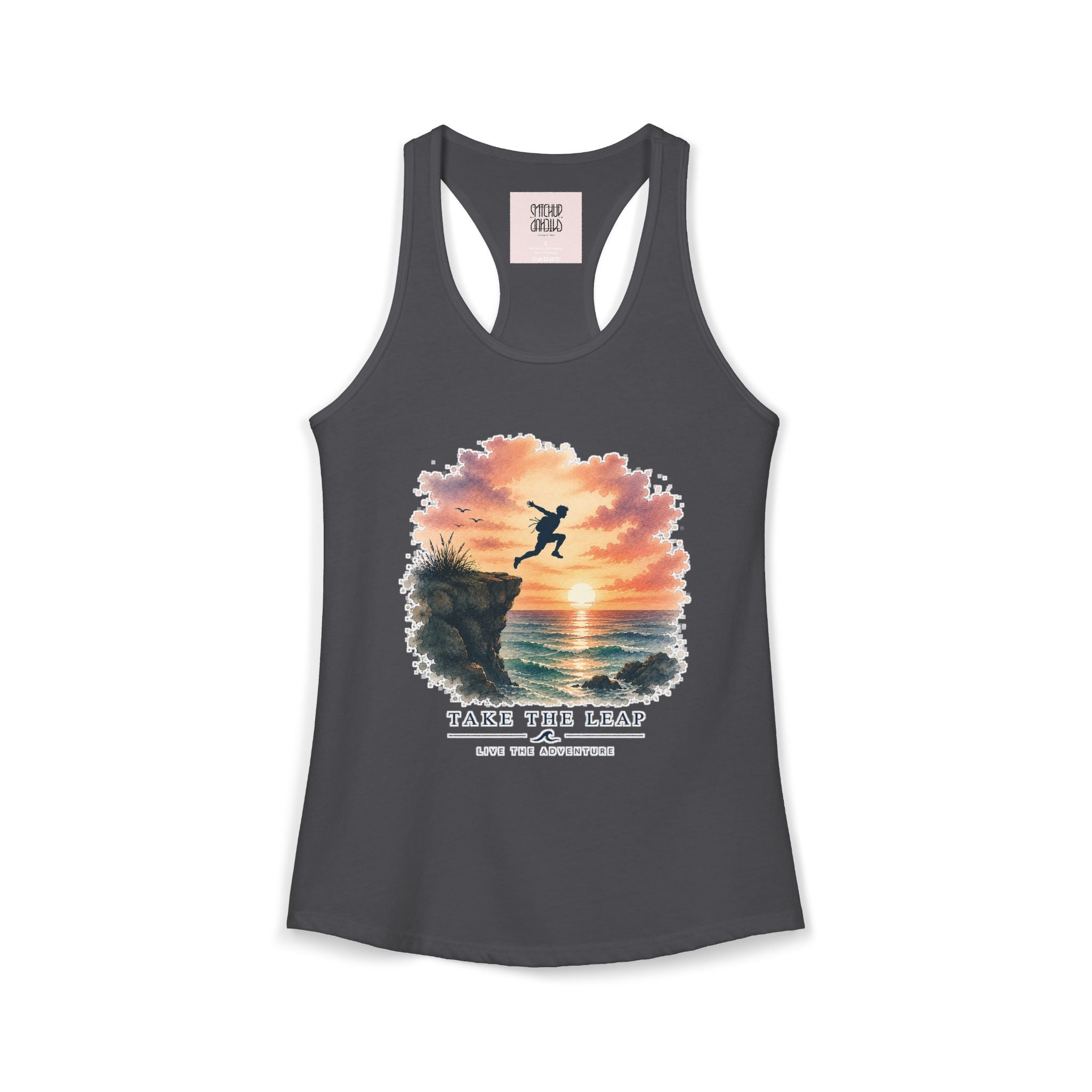 Take The Leap - Sunset Adventure Racerback Tank Top