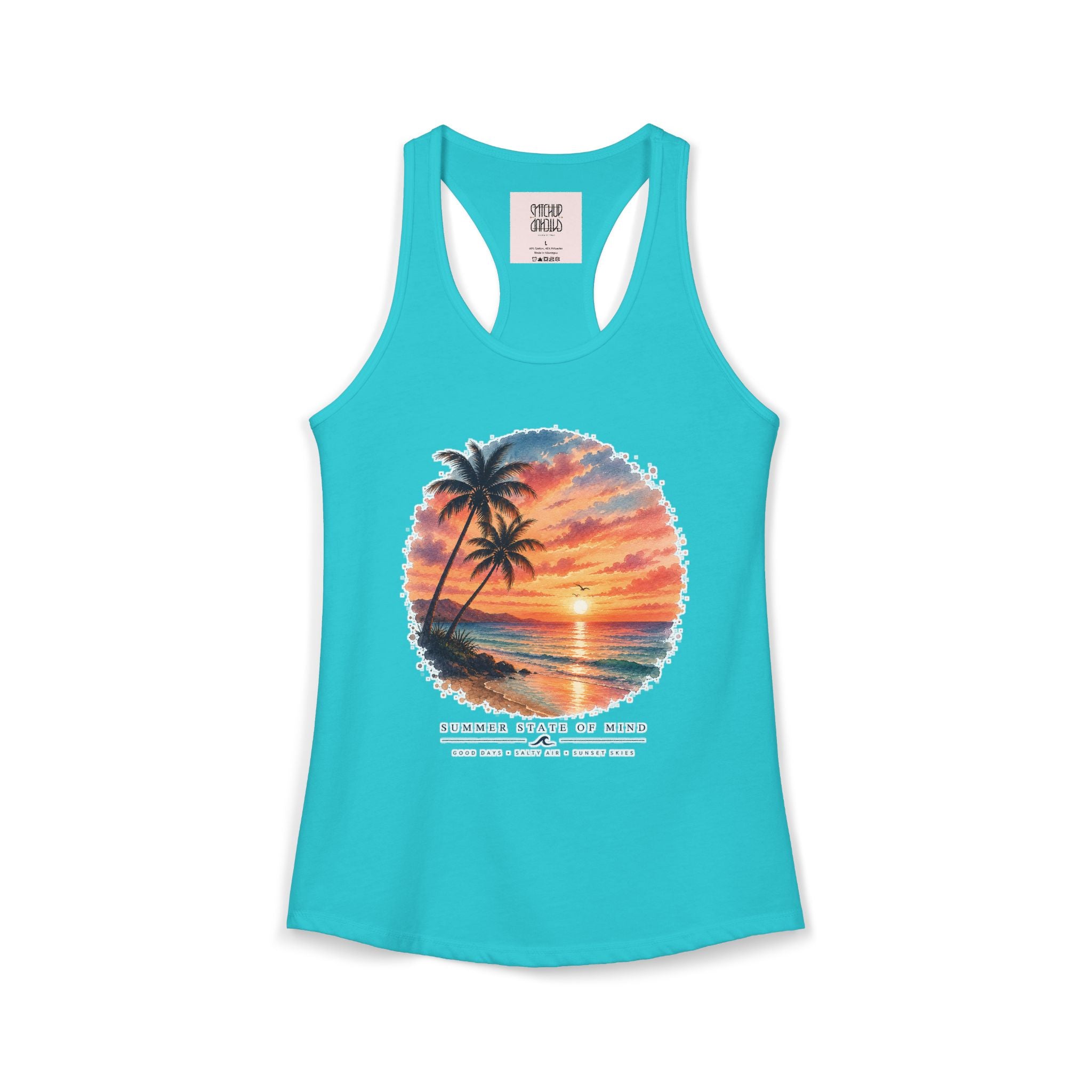 Sunset Paradise - Tropical Beach Racerback Tank Top