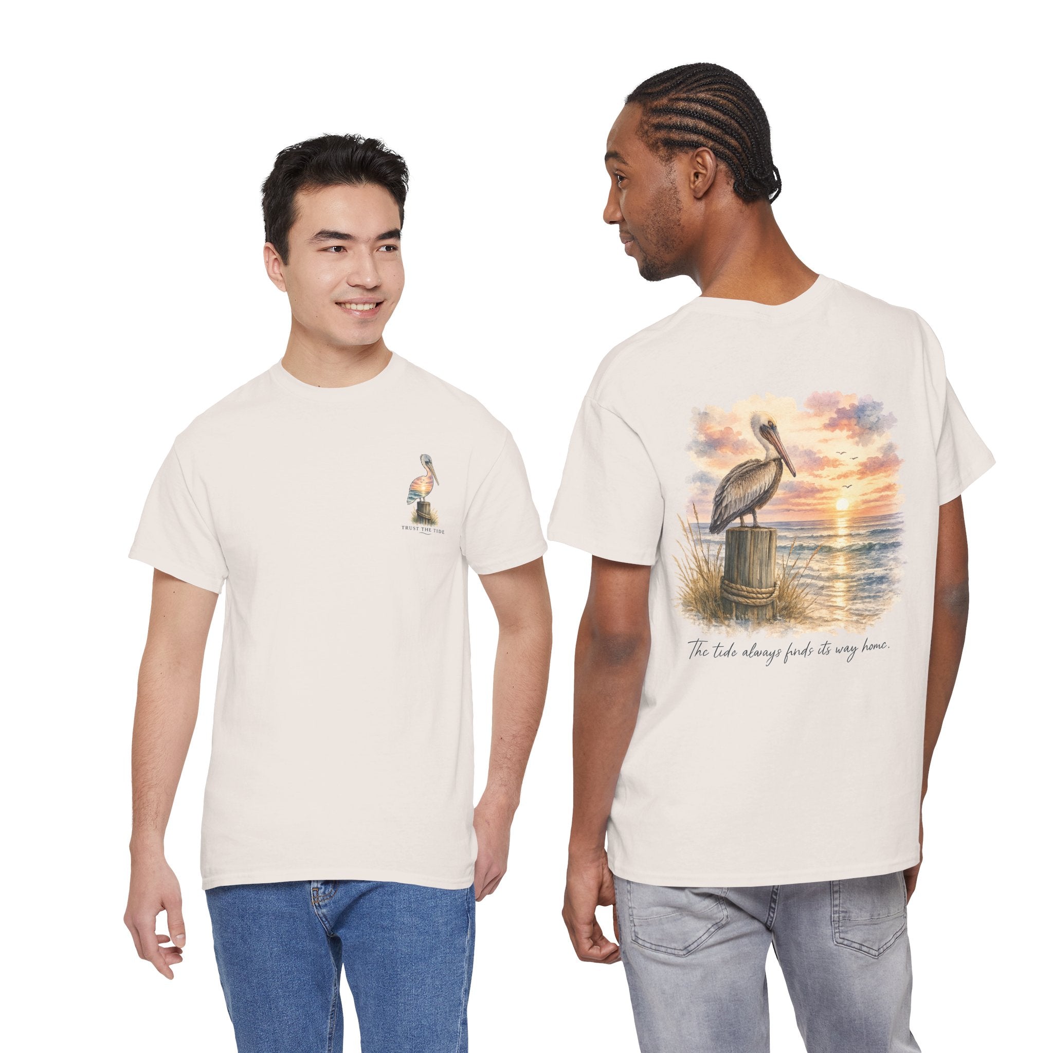 Graceful Swan - Peaceful Lake Sunset Graphic T-Shirt