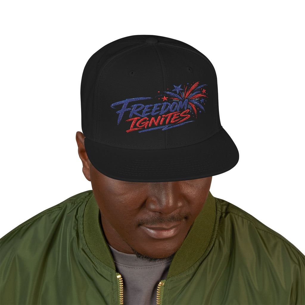 Freedom Ignites - USA Fireworks - Flat Bill Snapback Hat