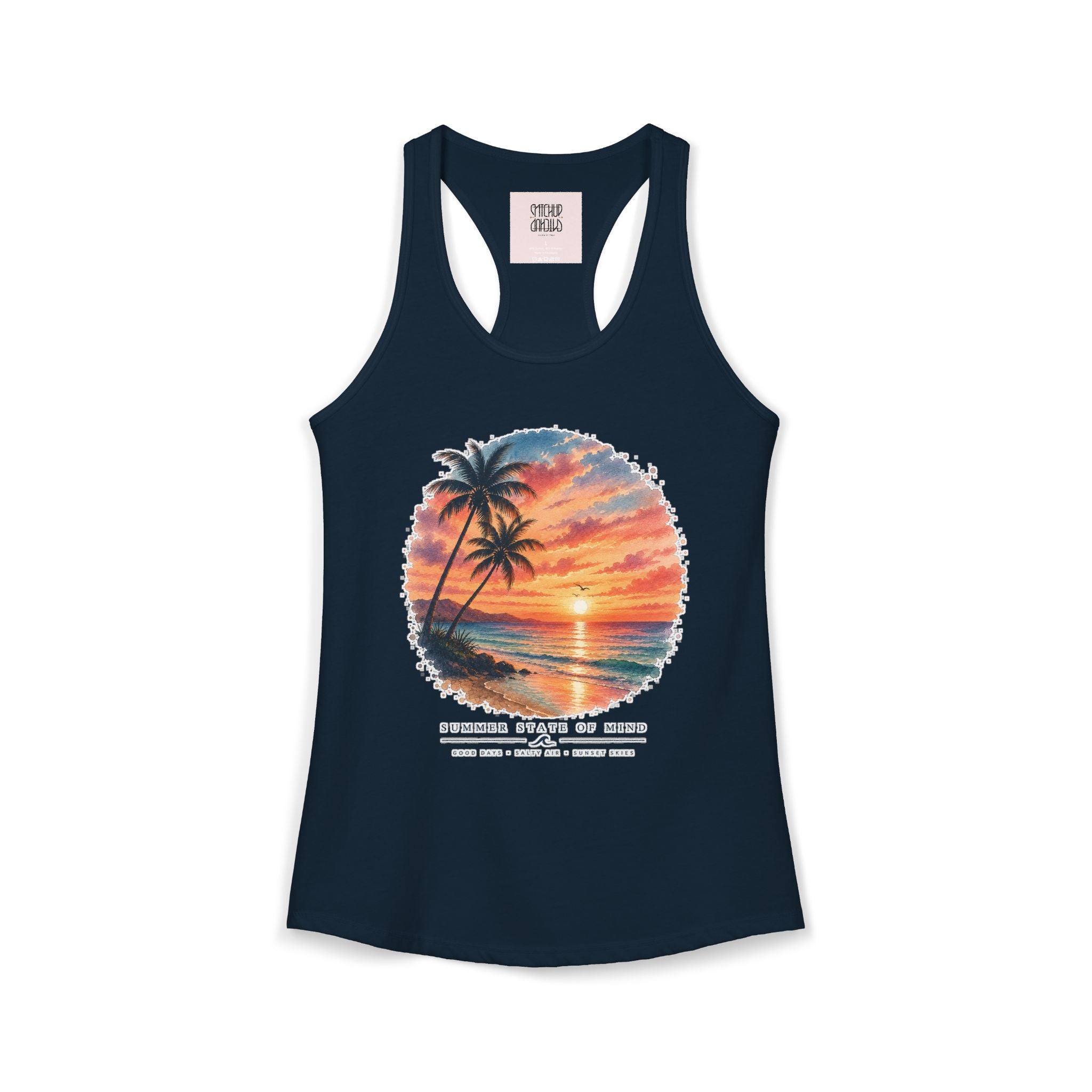 Sunset Paradise - Tropical Beach Racerback Tank Top