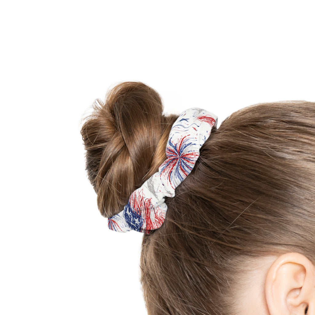 Blooming Freedom - USA Floral - Scrunchie - White