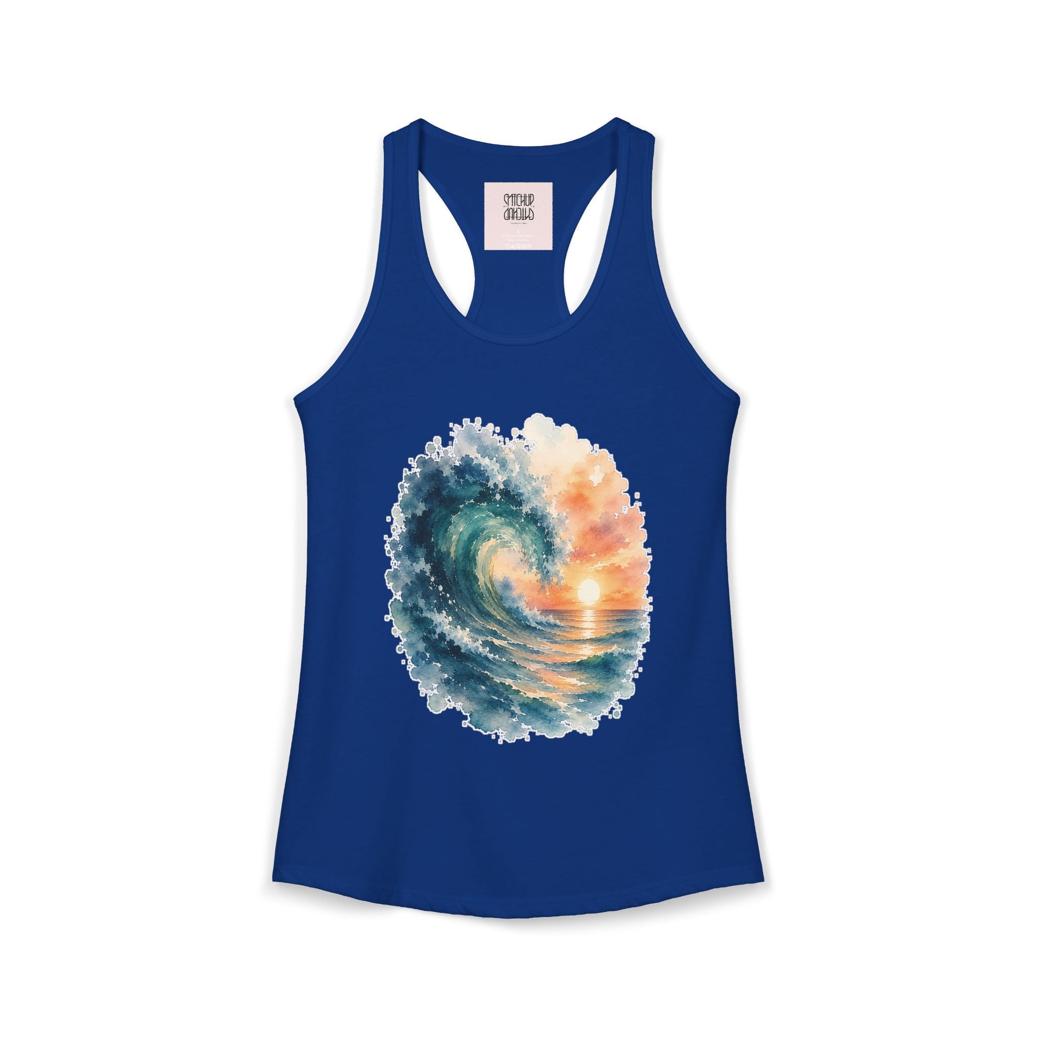 Ocean Wave - Coastal Summer Racerback Tank Top