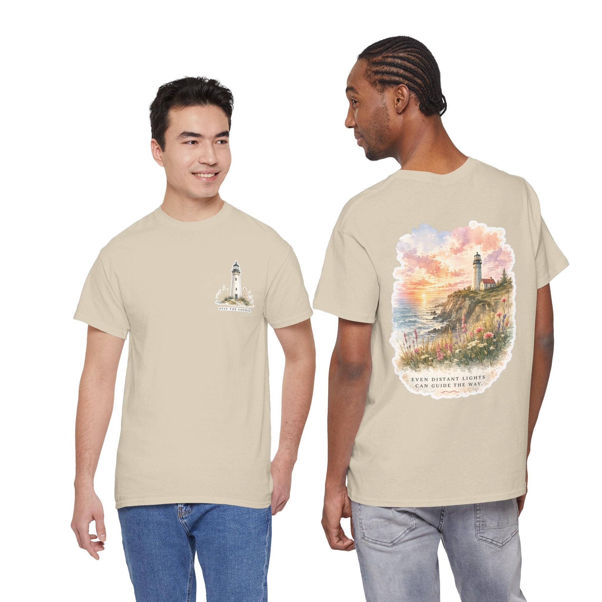 Guiding Light - Coastal Lighthouse Graphic T-Shirt