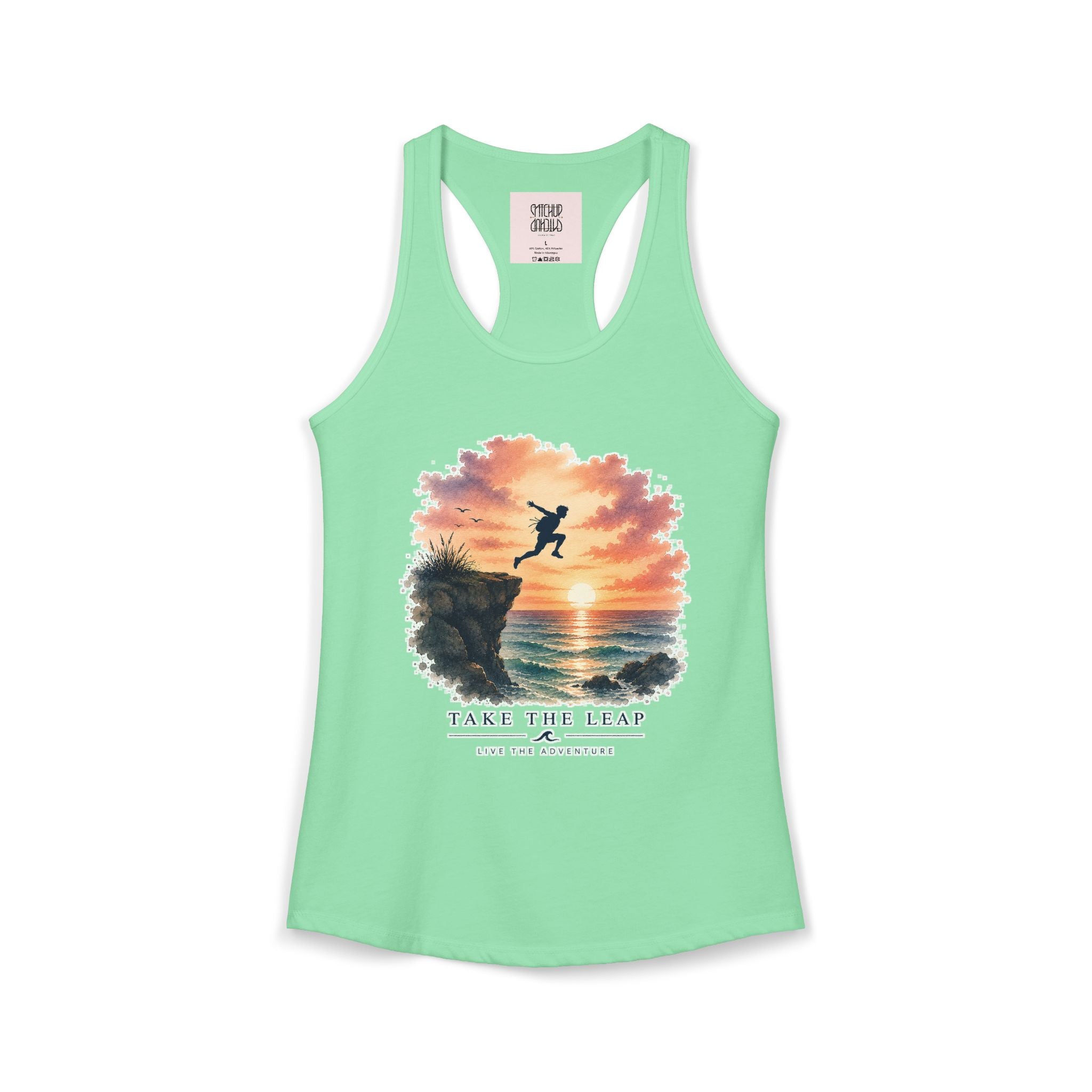 Take The Leap - Sunset Adventure Racerback Tank Top