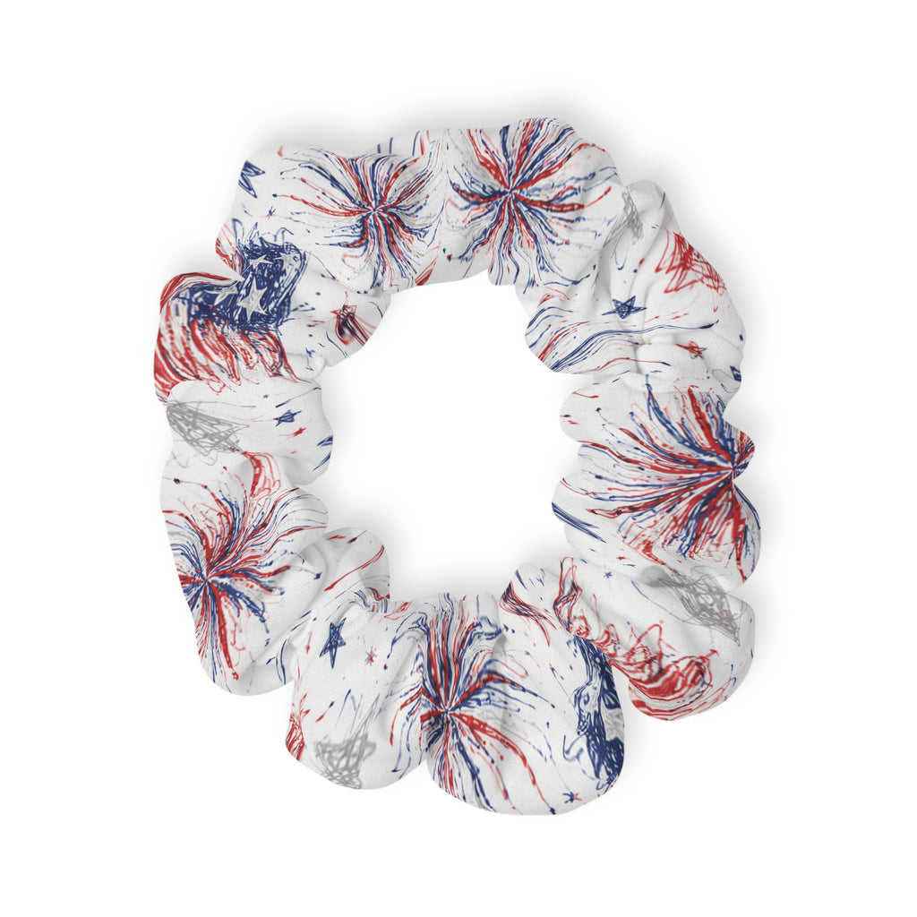 Blooming Freedom - USA Floral - Scrunchie - White