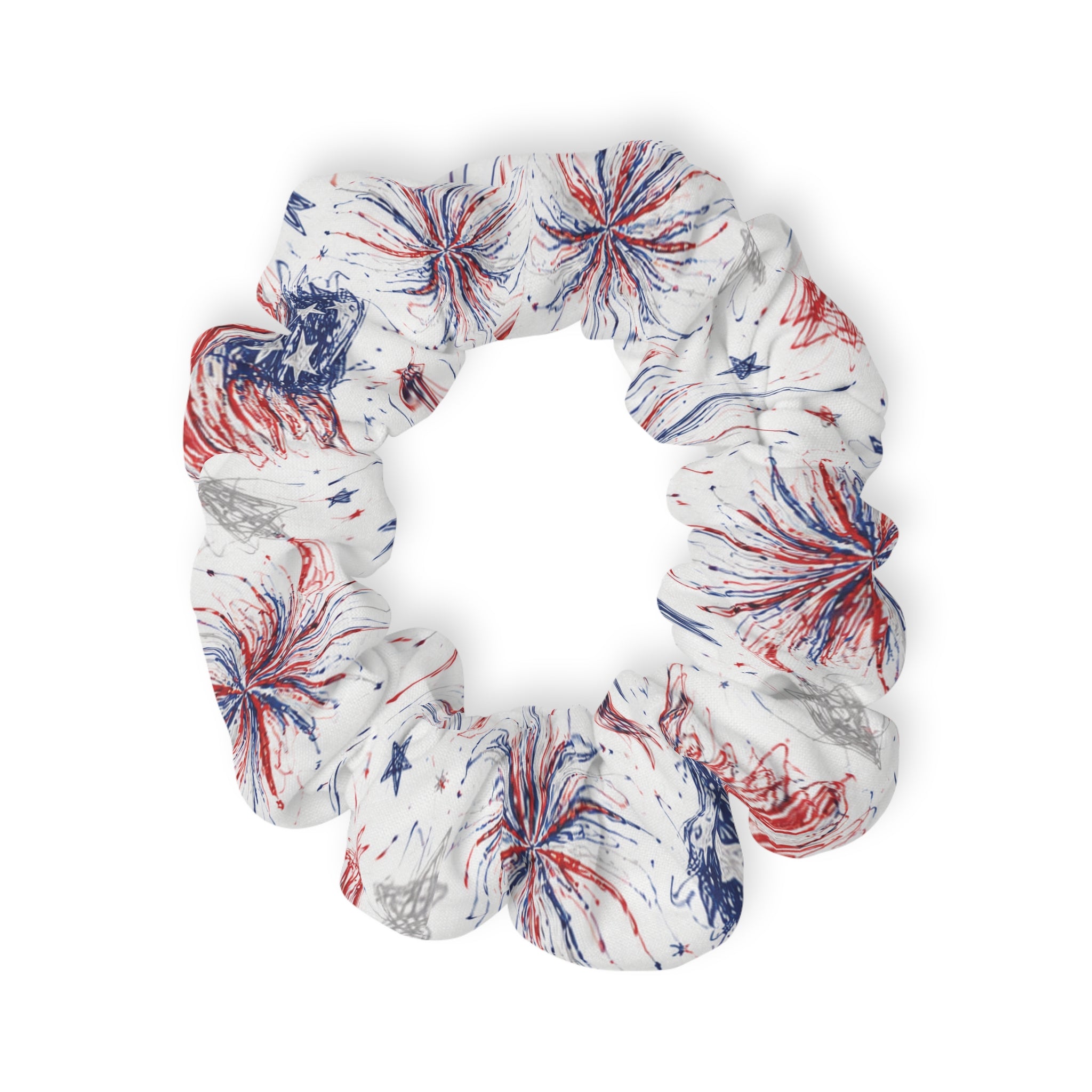 Blooming Freedom - USA Floral - Scrunchie - White