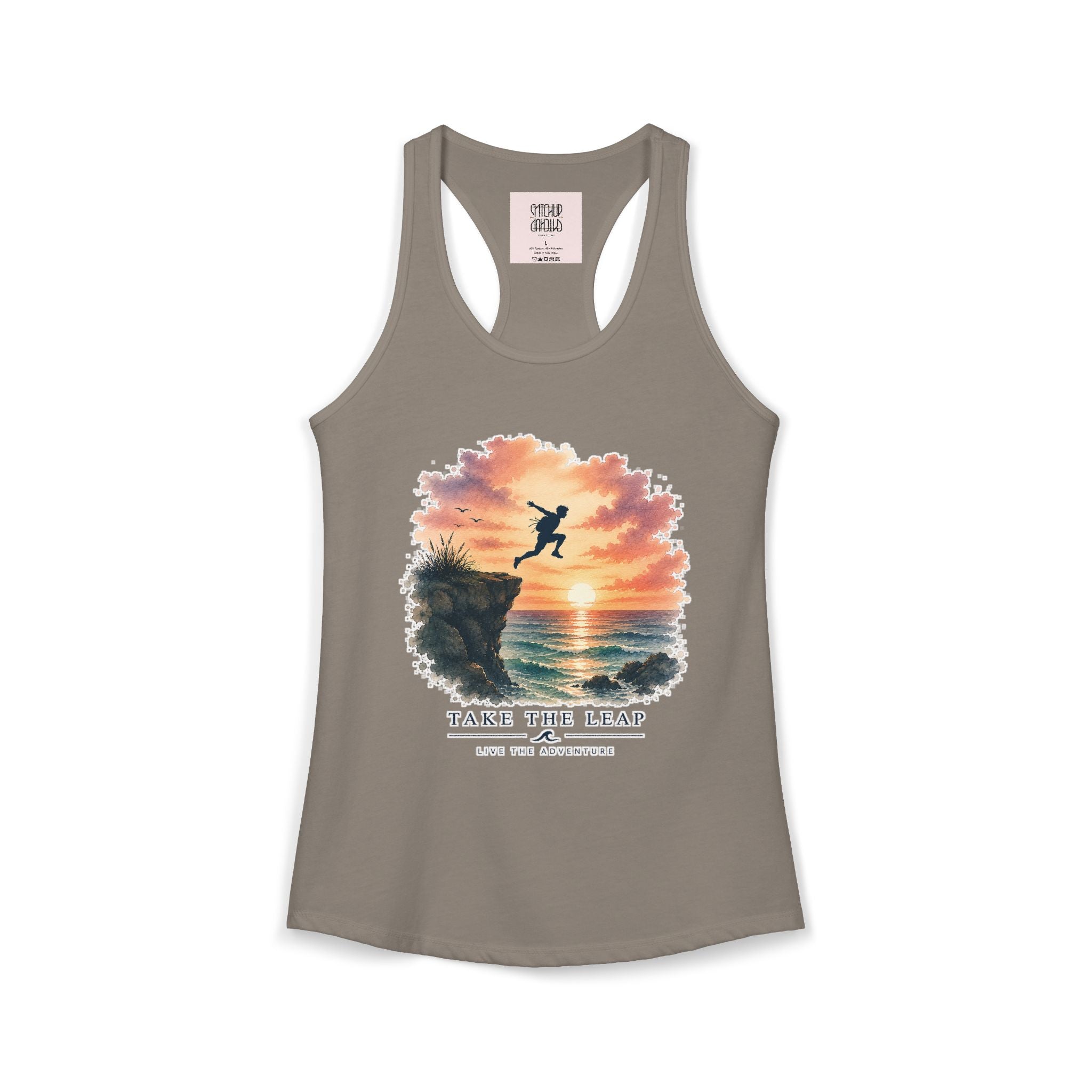 Take The Leap - Sunset Adventure Racerback Tank Top