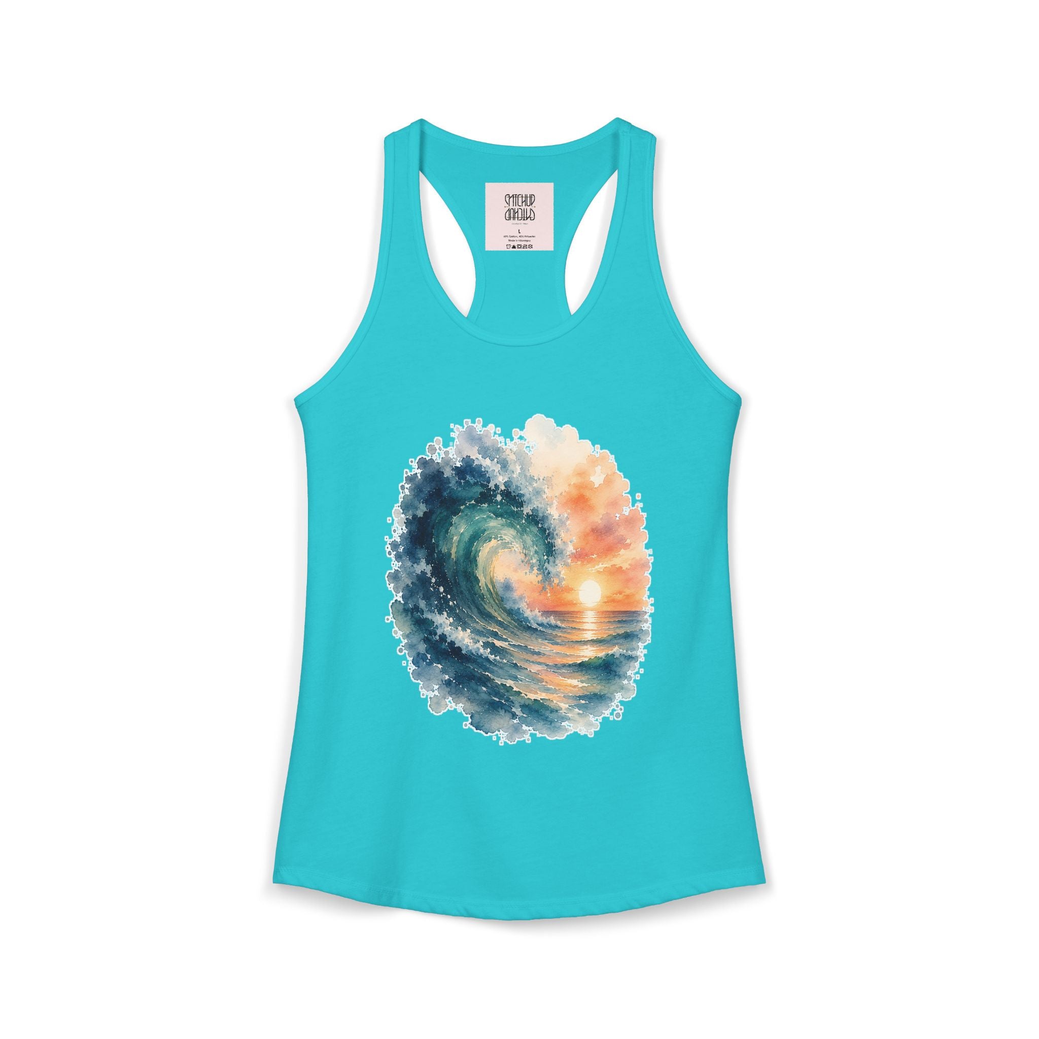 Ocean Wave - Coastal Summer Racerback Tank Top