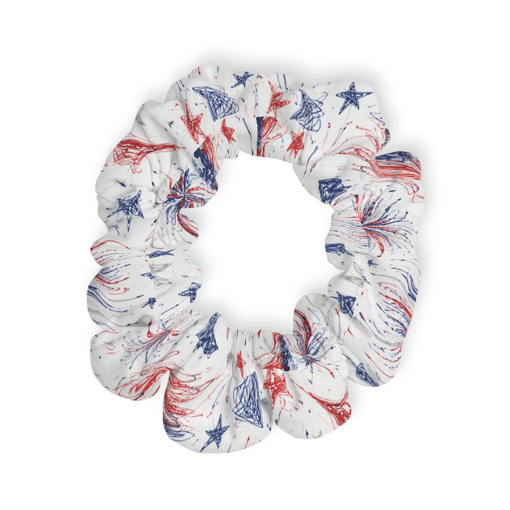 Blooming Freedom - USA Floral - Scrunchie - White