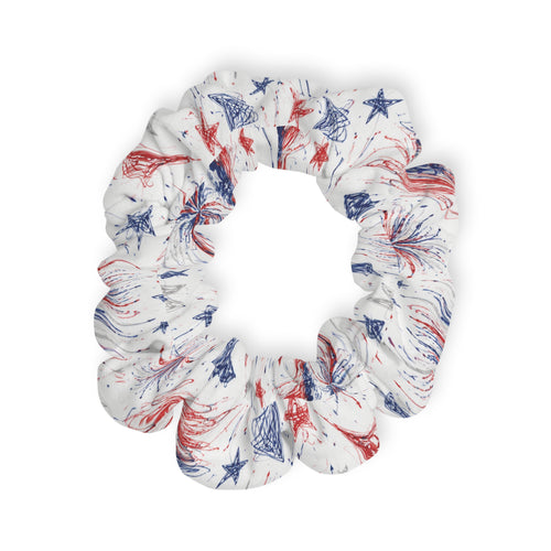 Blooming Freedom - USA Floral - Scrunchie - White