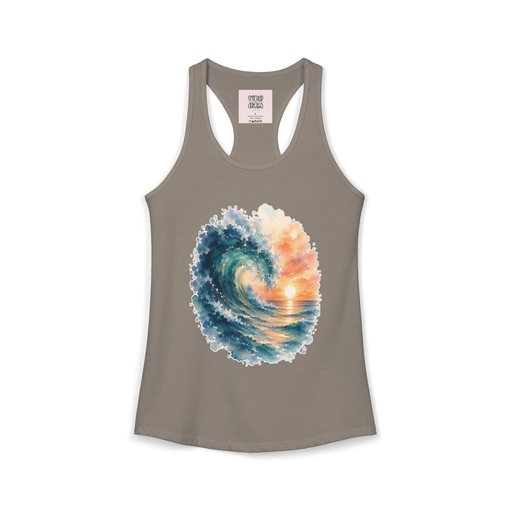 Ocean Wave - Coastal Summer Racerback Tank Top
