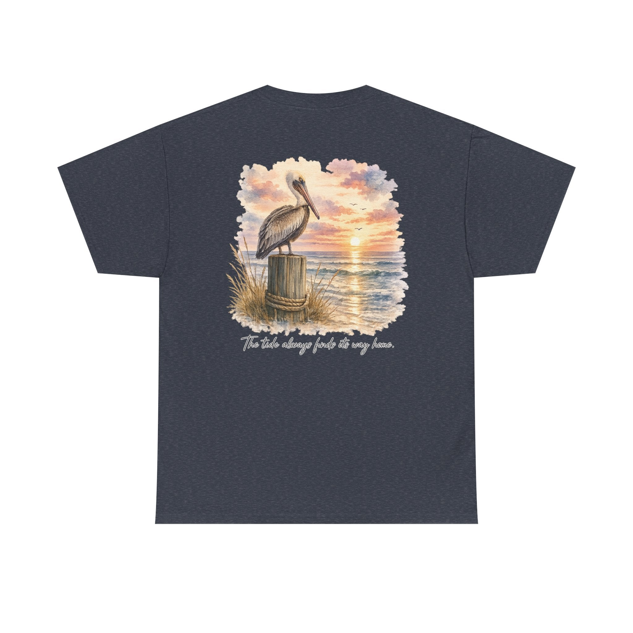 Graceful Swan - Peaceful Lake Sunset Graphic T-Shirt
