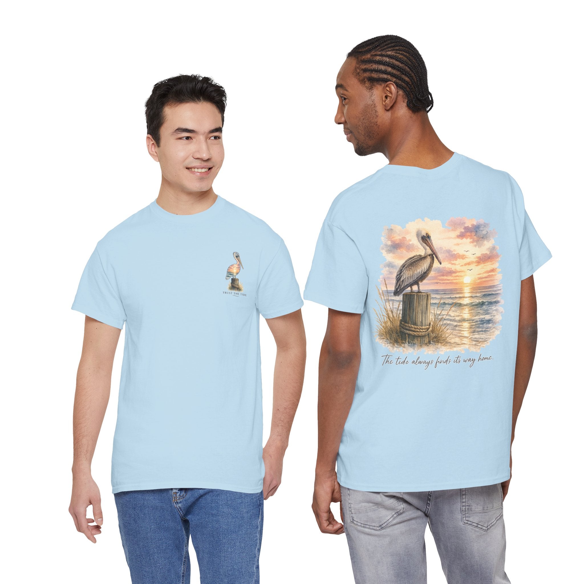 Graceful Swan - Peaceful Lake Sunset Graphic T-Shirt