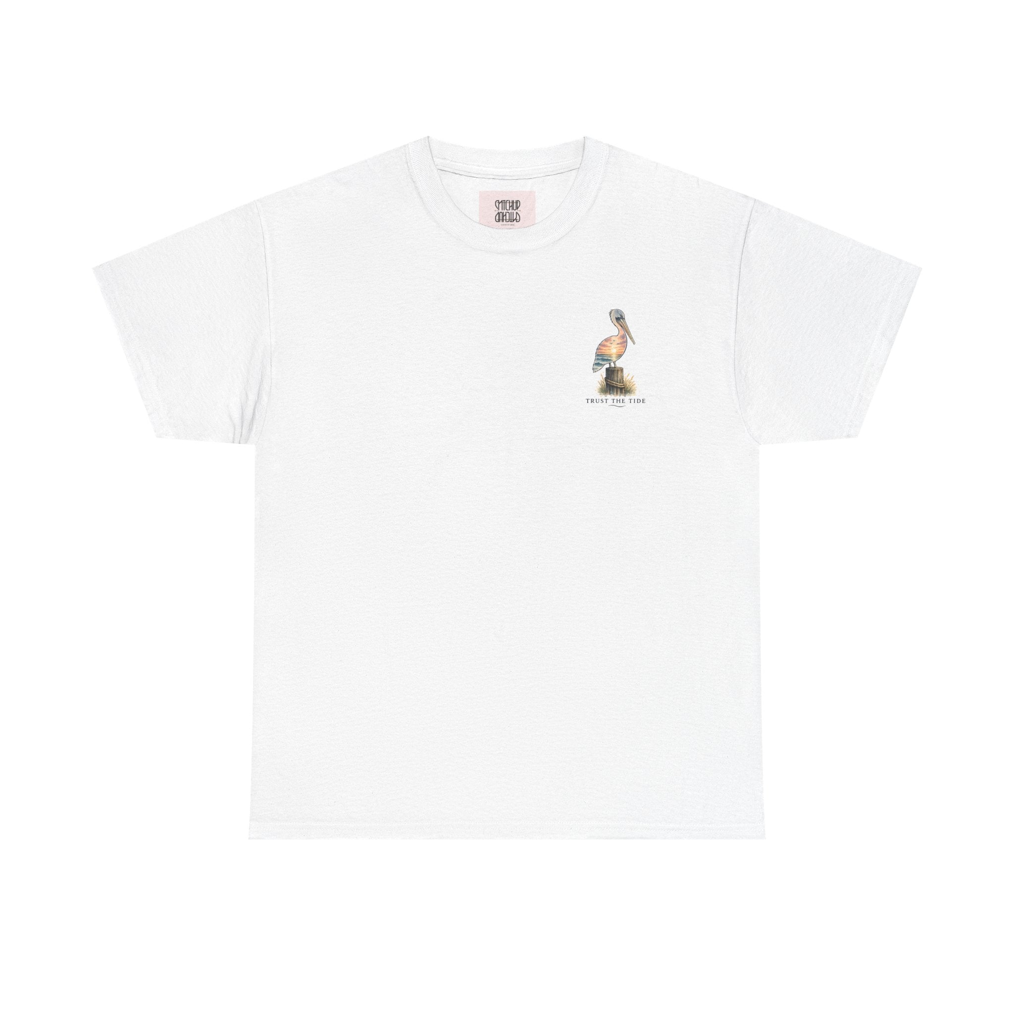 Graceful Swan - Peaceful Lake Sunset Graphic T-Shirt