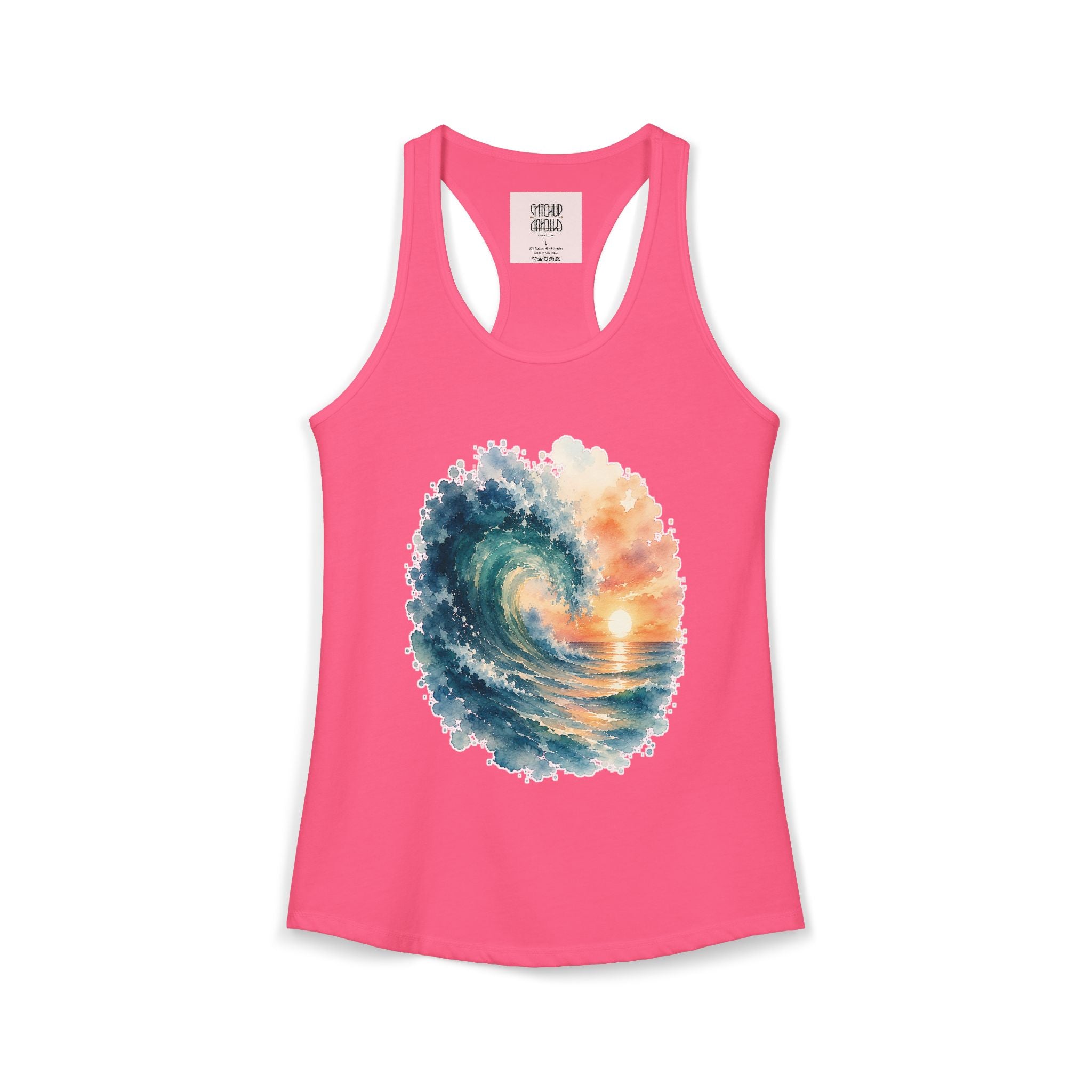 Ocean Wave - Coastal Summer Racerback Tank Top