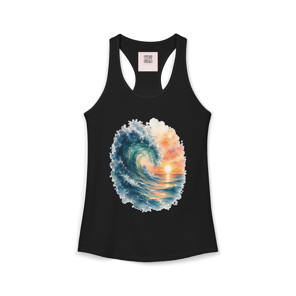 Ocean Wave - Coastal Summer Racerback Tank Top