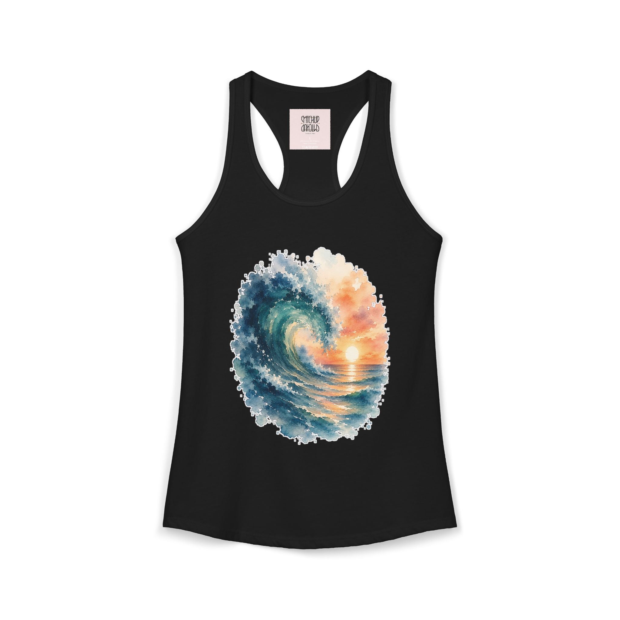 Ocean Wave - Coastal Summer Racerback Tank Top