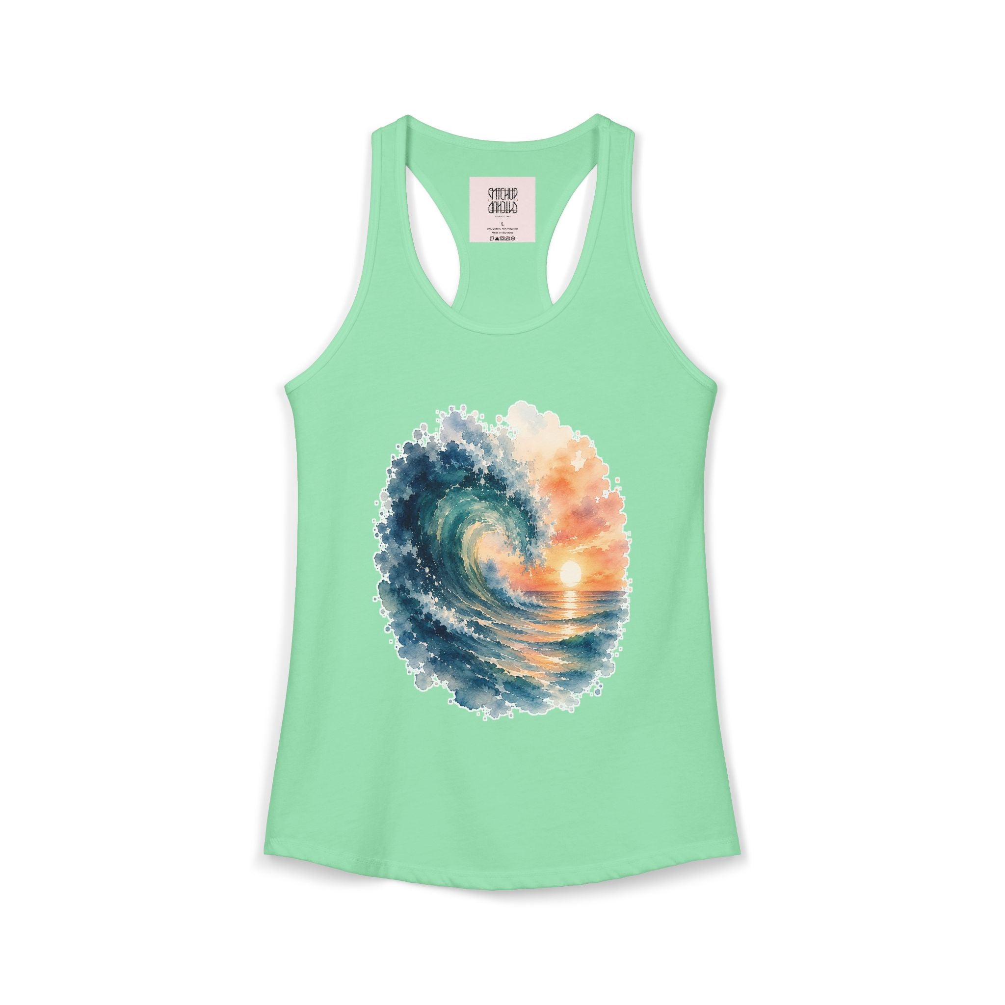 Ocean Wave - Coastal Summer Racerback Tank Top