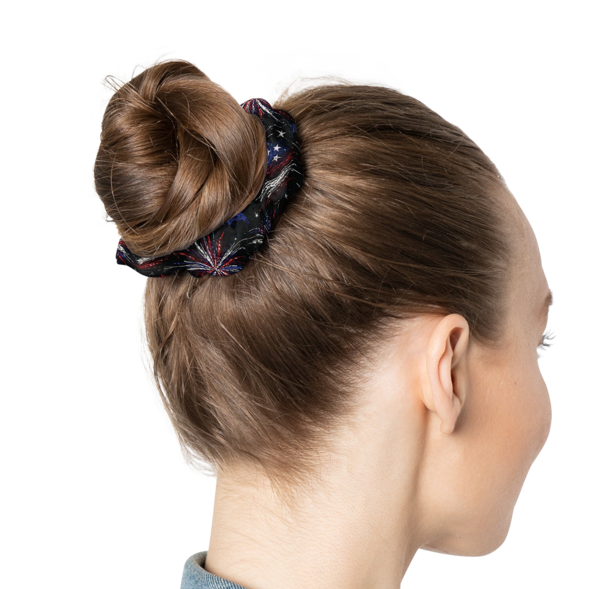 Blooming Freedom - USA Floral - Scrunchie - Dark