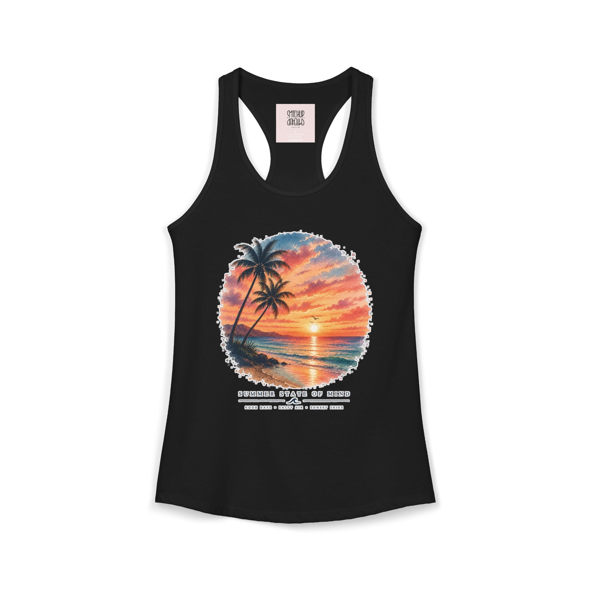 Sunset Paradise - Tropical Beach Racerback Tank Top