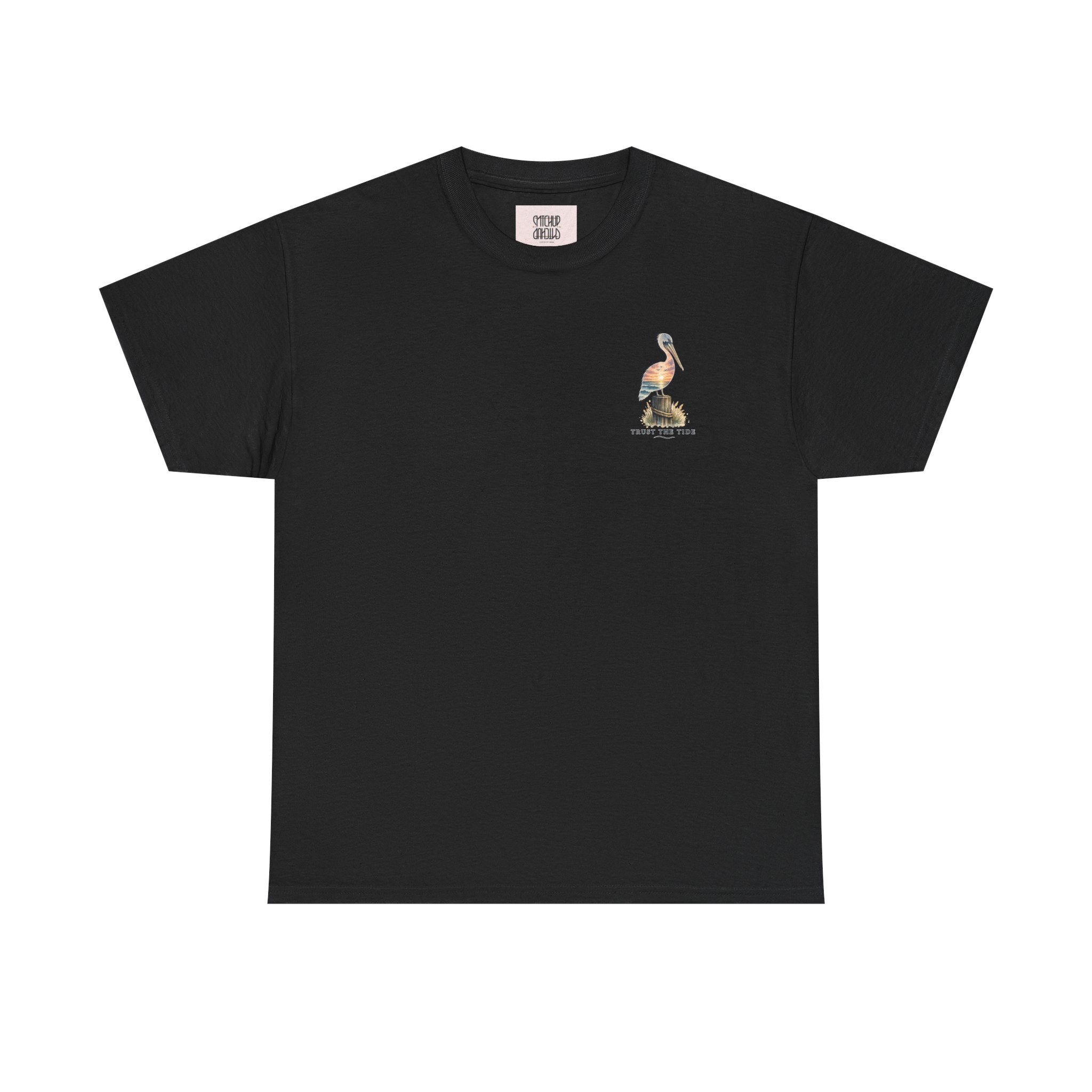 Graceful Swan - Peaceful Lake Sunset Graphic T-Shirt