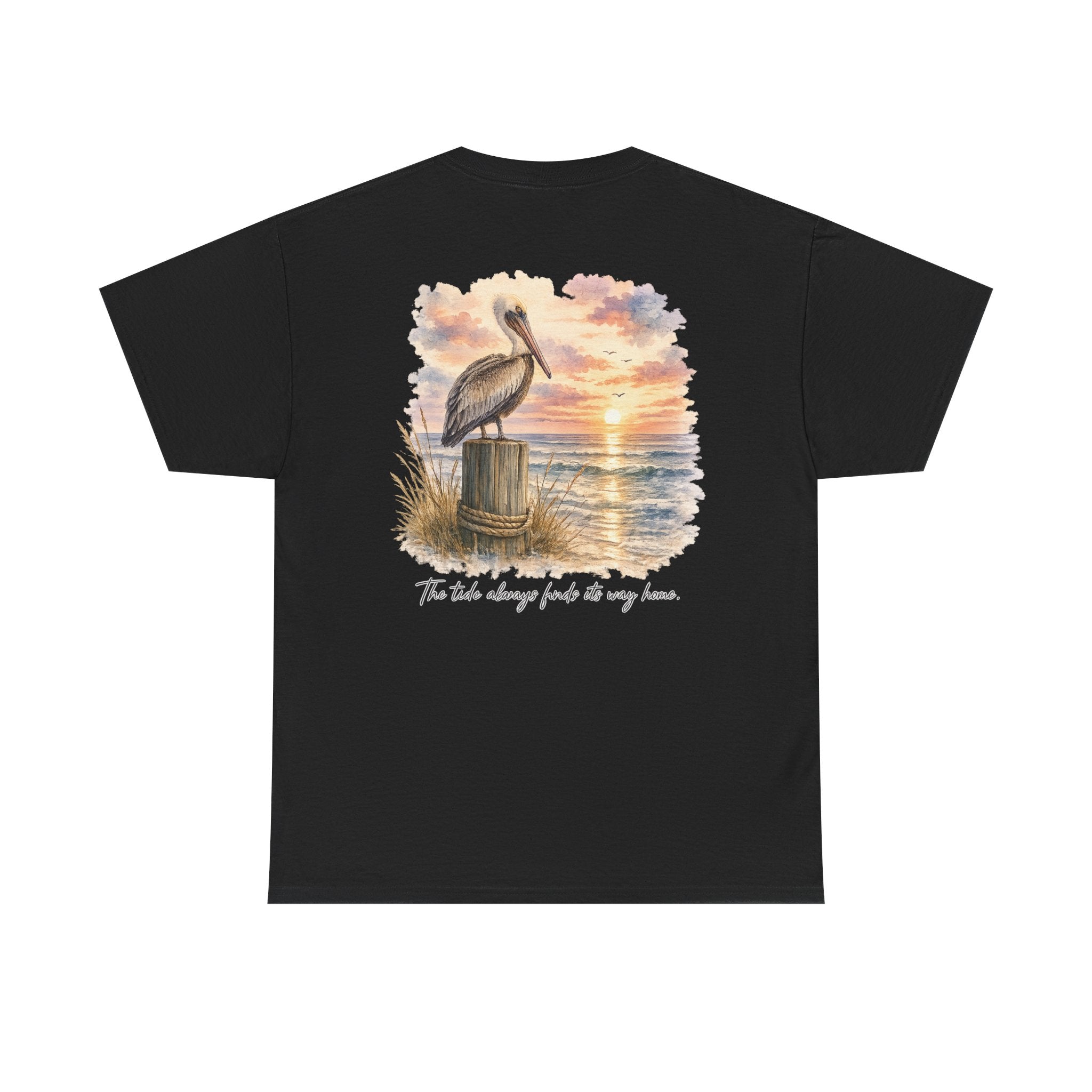 Graceful Swan - Peaceful Lake Sunset Graphic T-Shirt