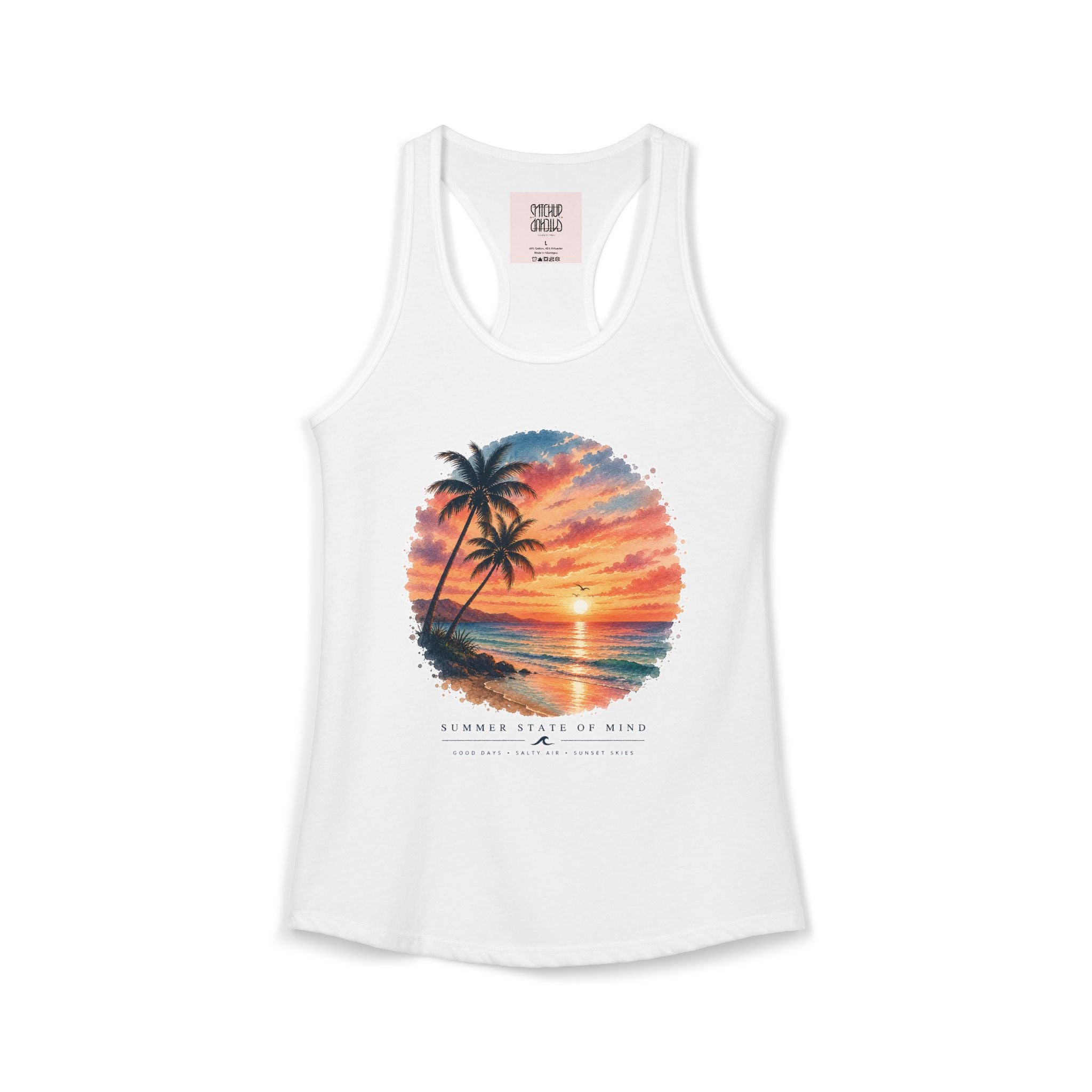Sunset Paradise - Tropical Beach Racerback Tank Top
