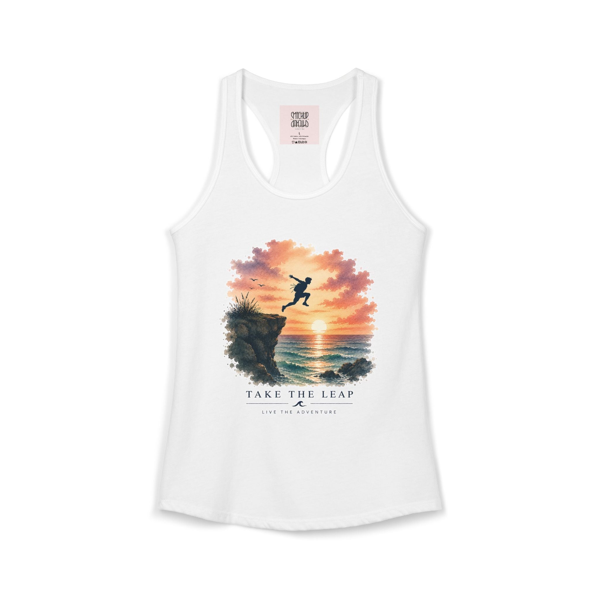 Take The Leap - Sunset Adventure Racerback Tank Top