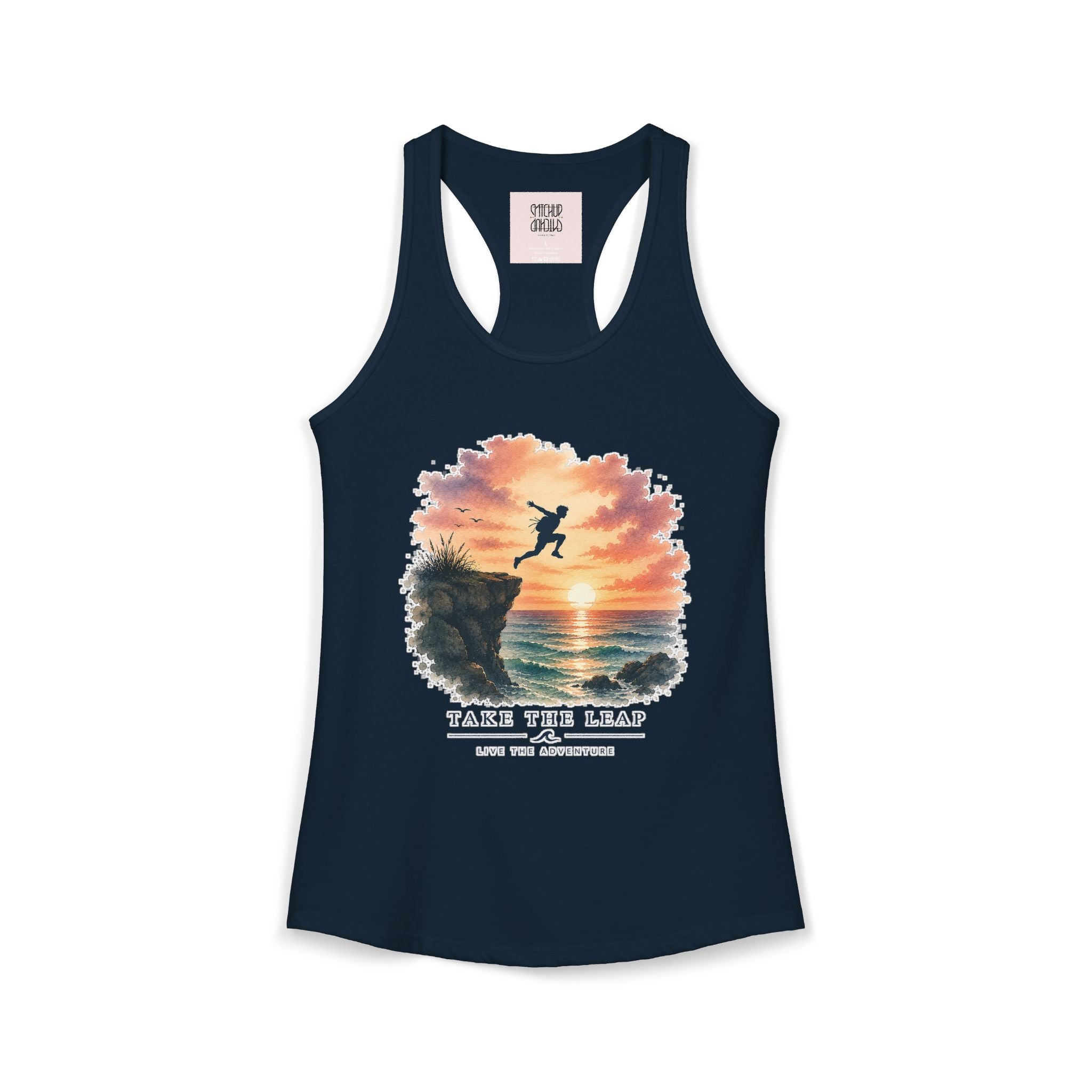 Take The Leap - Sunset Adventure Racerback Tank Top