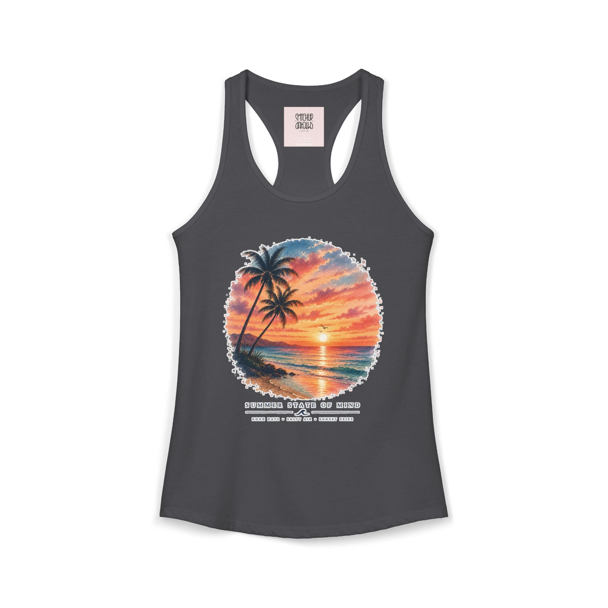 Sunset Paradise - Tropical Beach Racerback Tank Top