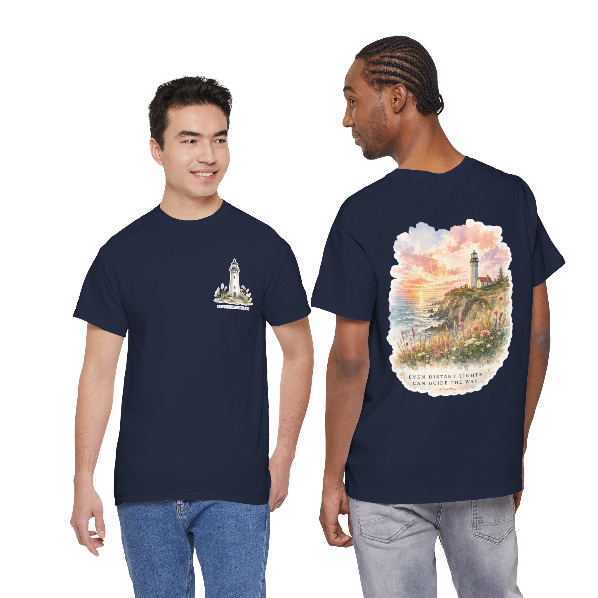 Guiding Light - Coastal Lighthouse Graphic T-Shirt