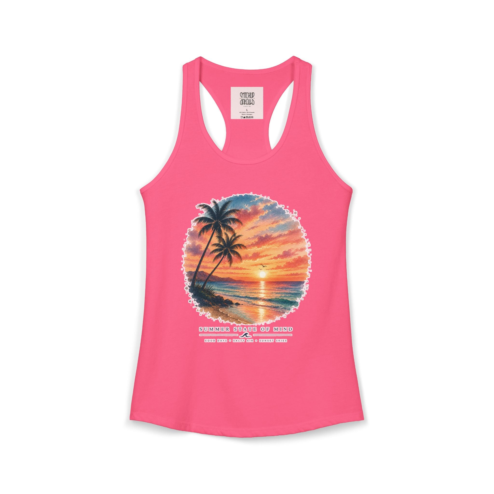 Sunset Paradise - Tropical Beach Racerback Tank Top
