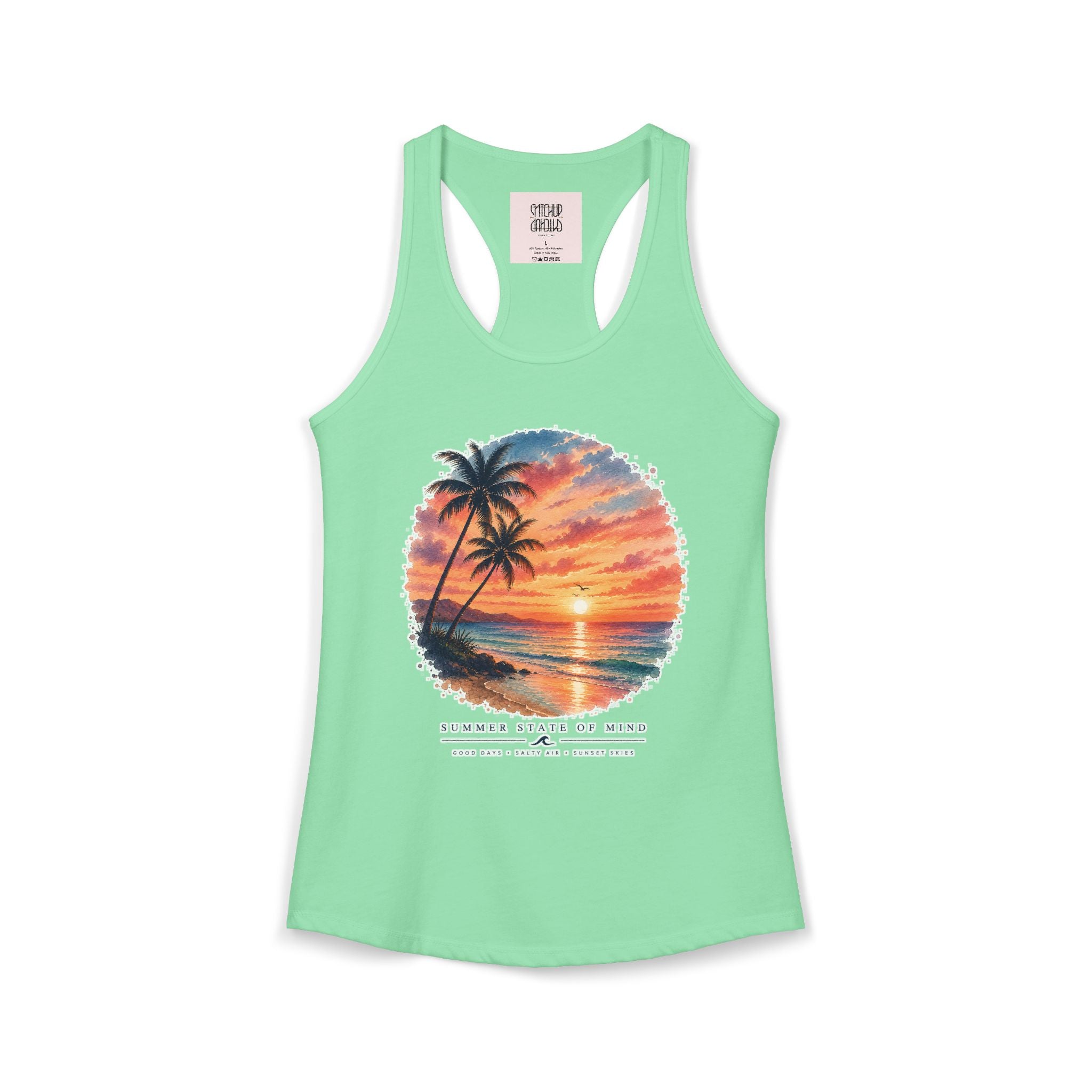 Sunset Paradise - Tropical Beach Racerback Tank Top