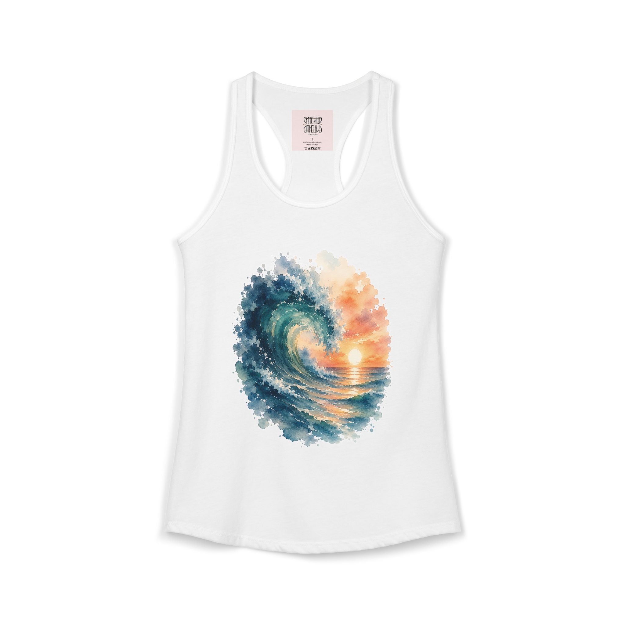 Ocean Wave - Coastal Summer Racerback Tank Top