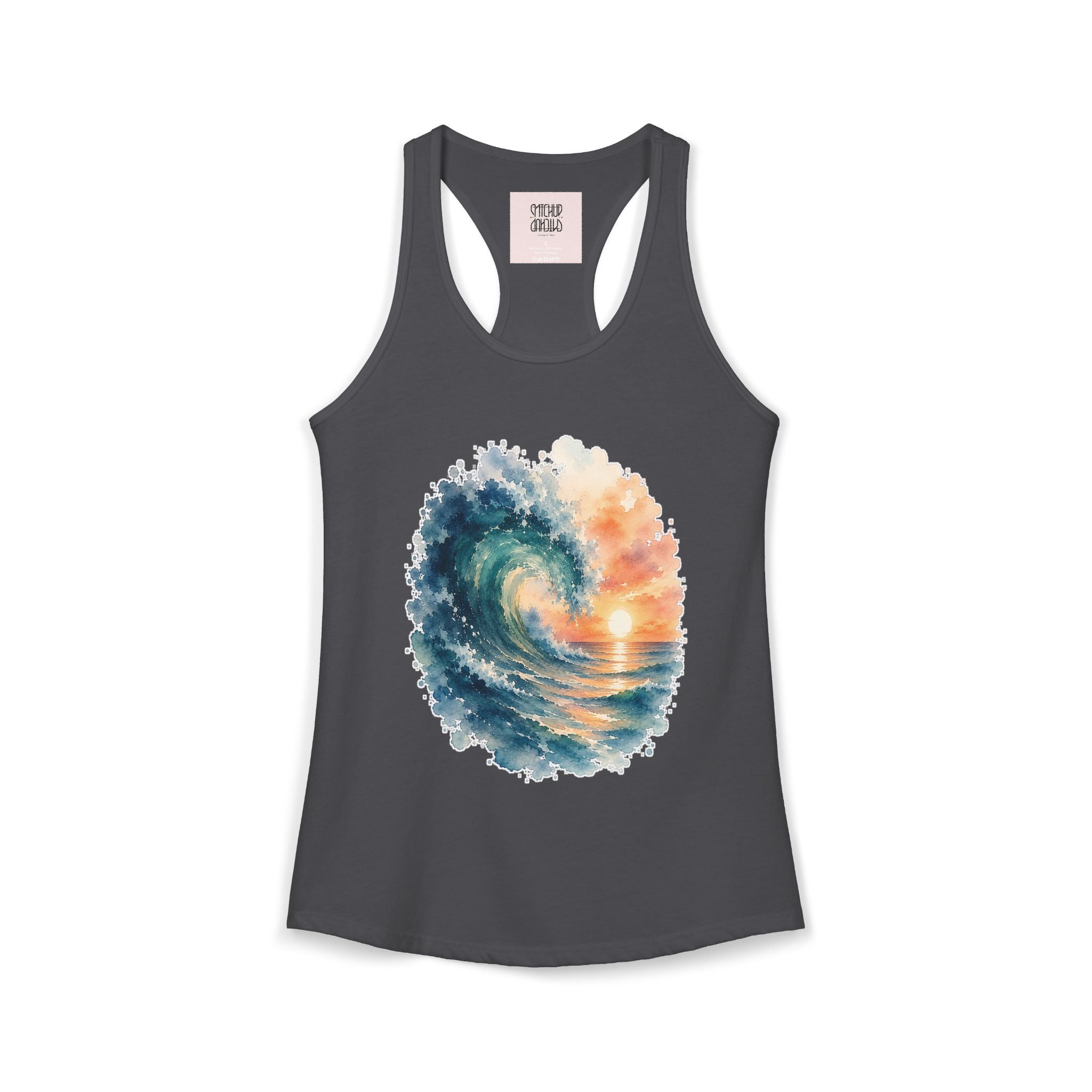 Ocean Wave - Coastal Summer Racerback Tank Top