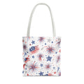 Fireworks Pattern - 4th of July - All Over Print Tote Bag - White